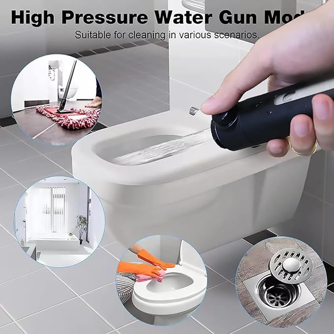 High Pressure Handheld Shower Head High Pressure Shower Heads- High Flow Even with Low Water Pressure - Hand Held Showerhead Set with 59″Replacement Hose/Bracket and Cotton Filters (Black)