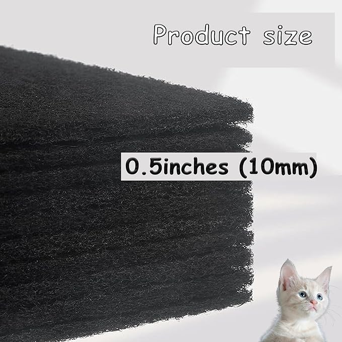 10 Pack Cat Litter Box Charcoal Filters for Van Ness, 4.4 x 6.5In Replacement Carbon Odor Filters for Pureness F6 Zeloite Air Filter Litter Box Filters for Hooded Cat Litter Boxes Upgraded Thickness