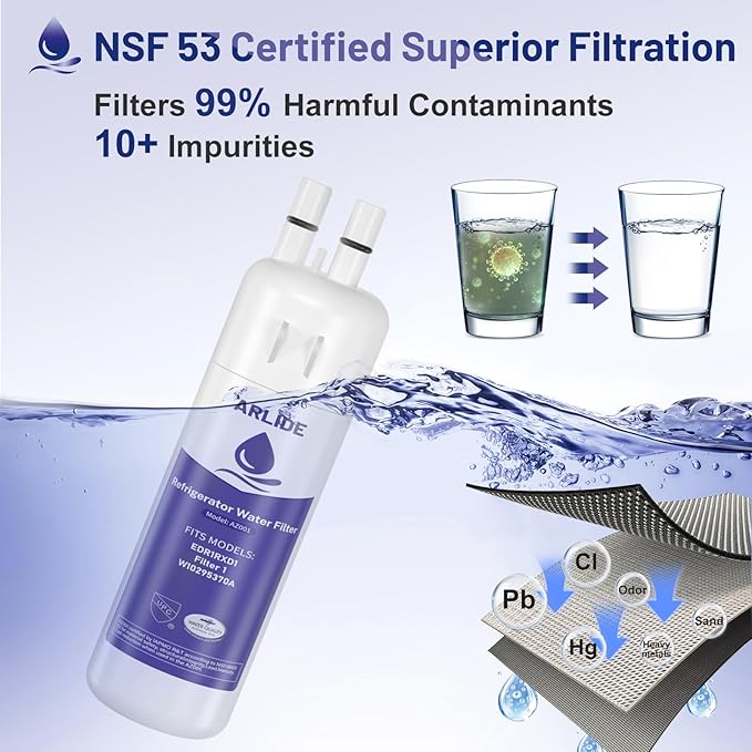 Water Filter Replacement for W10295370A, EDR1RXD1, Filter 1, W10295370, P4RFWB, P8RFWB2L, 46-9930, 46-9081 (3 Packs)