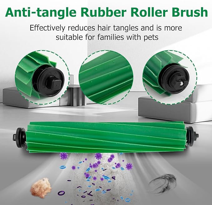 27 Pack Replacement Accessories Kit for iRobot Roomba Plus 405 Combo, Plus 505 Combo Robot,include 2 Main Brushes,6 Dust Bags,6 Mop Pads,4 Filters,8 Side Brushes,1 Cleaning Brush