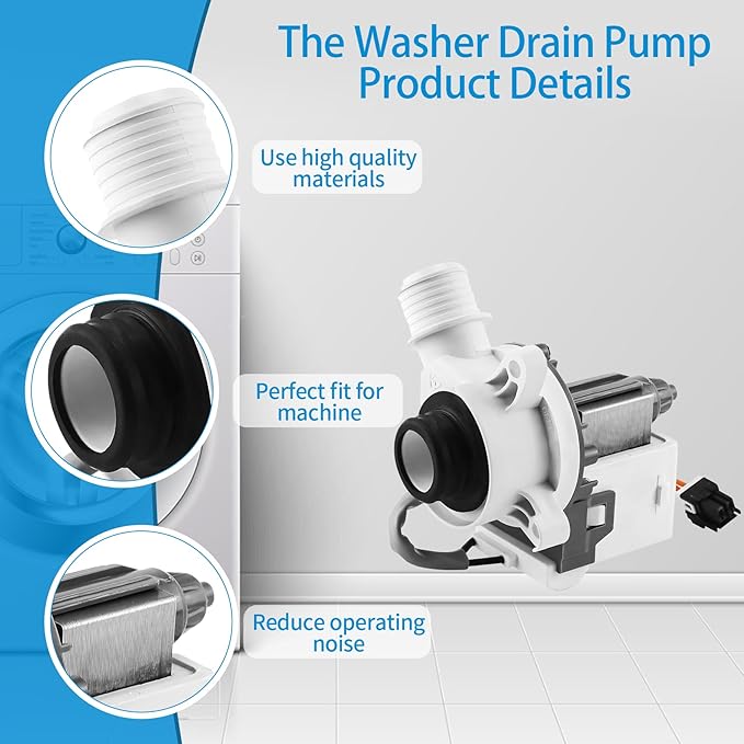 GTW680BSJ5WS GTW465ASN1WW GTW335ASN1WW Washer Drain Pump Filter, Fit for GE Washer GTW460ASJ8WW GTW680BSJ1WS GTW500ASN1WS GTW540ASP1WS PTW600BPR1DG GTW220ACW0WW GTW465ASN0WW GTW720BPN1DG GTW500ASN5WS