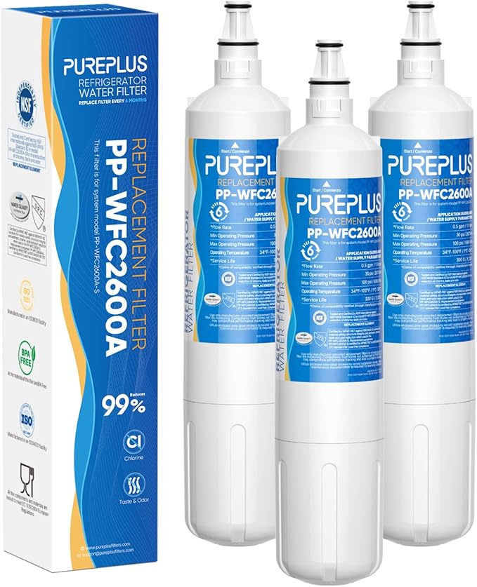 PUREPLUS 4204490 Replacement For Sub Zero, Sub-Zero 4204490, 4290510 Refrigerator Water Filter, 3 Pack