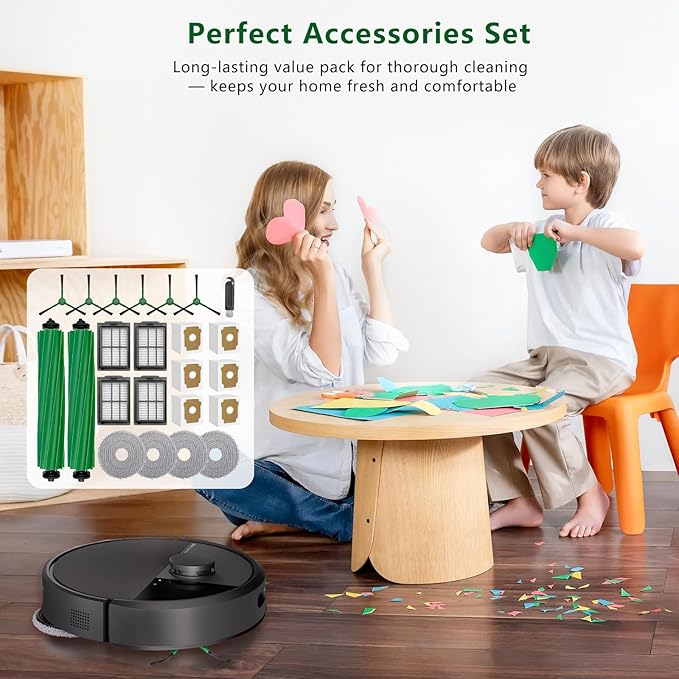 23PCS Replacement Parts Kit for iRobot Roomba Plus 505/405 Combo Robot Vacuum, Includes 2 Roller Brushes, 4 Mop Pads, 4 HEPA Filters, 6 Side Brushes, 6 Vacuum Bags, 1 Cleaning Tool