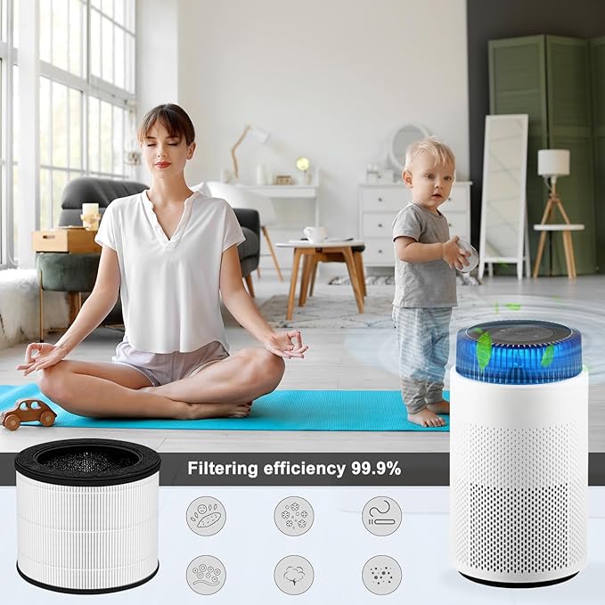 100 Air Filter For Air Purifier Compatible with Coway Airmega100 Air Purifier Replacement Filters, H13 Filter, Activated Carbon Filter, 2-Pack