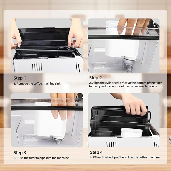 4 Packs Coffee Maker Filter Replacement Compatible With Philips AquaClean CA6903, Water Filter for Saeco AquaClean Super-Automatic Espresso Machine