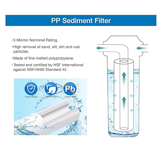 Duo S2 External 2-Stage RV Fresh Water Filter System, High Flow, NSF Housings, 3/4" GHT Stainless Steel Fittings, Reduce Sediment, Chlorine, Odor, Heavy Duty Free-Standing Chassis, White