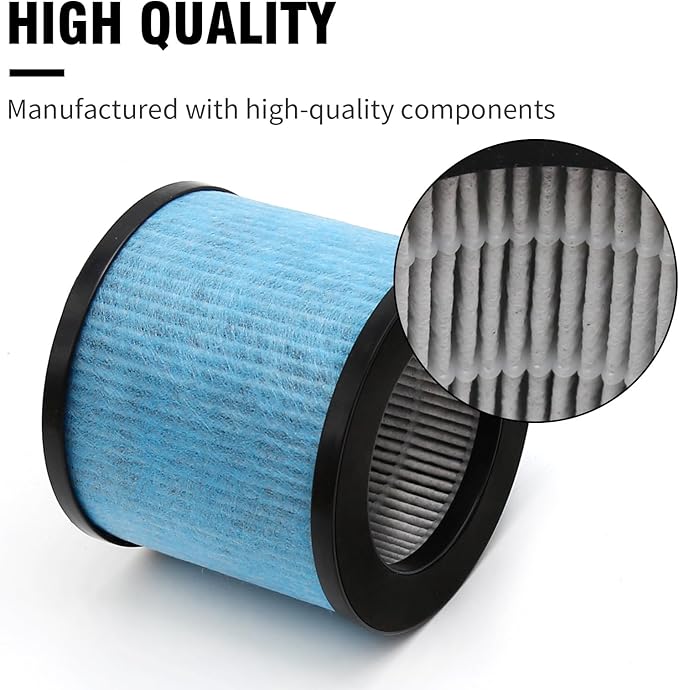 TPAP002 HEPA Filter Replacement for TOPPIN TPAP002 Air Purifier Comfy Air C1, H13 HEPA Type and Activated Carbon Pre-Filter, TPFF002, 2-Pack