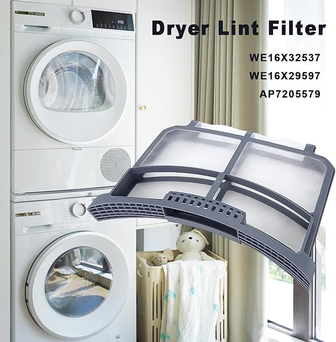 WE16X32537 WE16X2959 GE Dryer Lint Filter Trap Screen for GE Clothes Dryer, Dryer Lint Strainer WE16X32537 WE16X29597 AP7205579