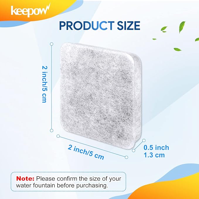 KEEPOW Dog Water Filter Replacement Compatible with Petmate Replendish Mason Pet Water Fountain, 12 Pack Dog Water Filter Cat Water Fountain Filter Pet Fountain Filter Replacement for Cat Dog Pet