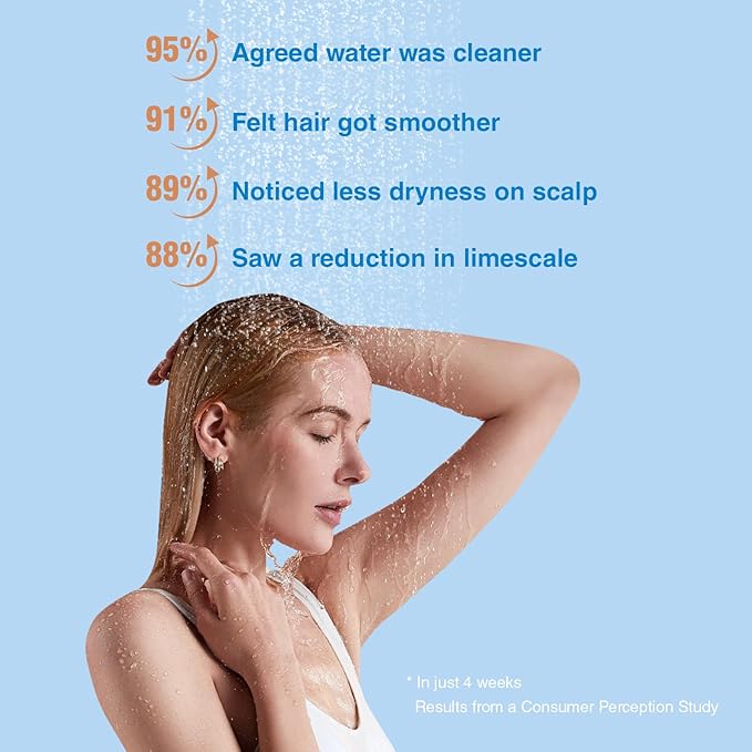 Wheelton Shower Filter - Upgraded Compressed Carbon Shower Head Filter for Hard Water, Remove Chlorine Fluoride, Heavy Metals, Chemicals to Revitalize Dry Itchy Skin (WS1)