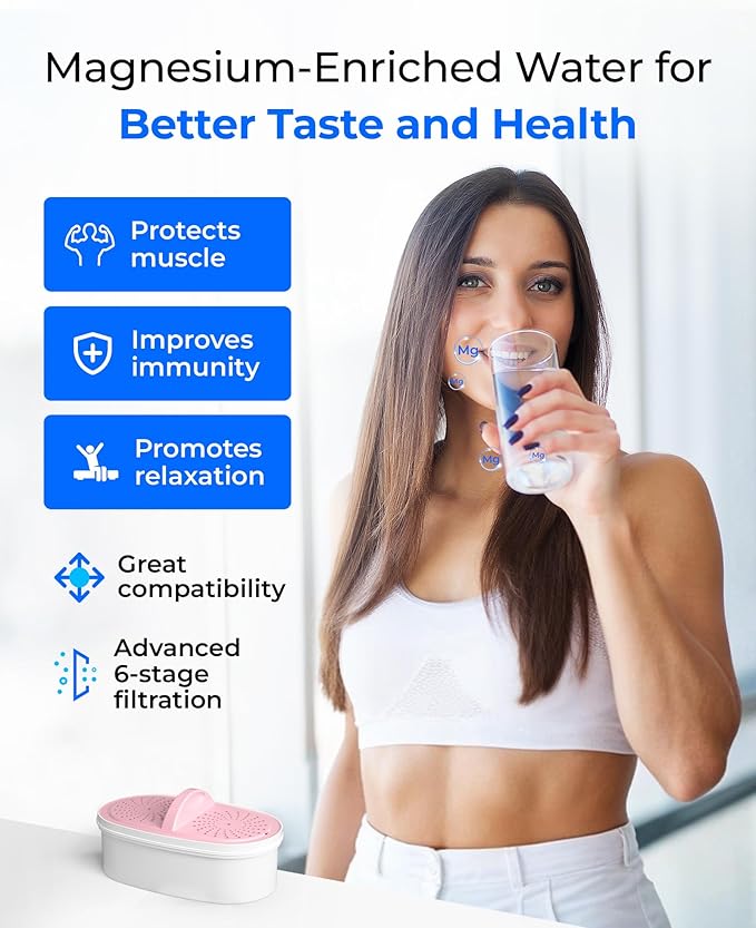 [Original] Waterdrop Magnesium Replacement Filters for All Waterdrop Pitcher and Dispenser, Reduces Chlorine, Odors, Improved Coffee Taste, Last Up to 2 Months or 100 Gallons (1 Pack)
