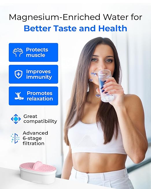 [Original] Waterdrop Magnesium Replacement Filters for All Waterdrop Pitcher and Dispenser, Reduces Chlorine, Odors, Improved Coffee Taste, Last Up to 2 Months or 100 Gallons (3 Packs)