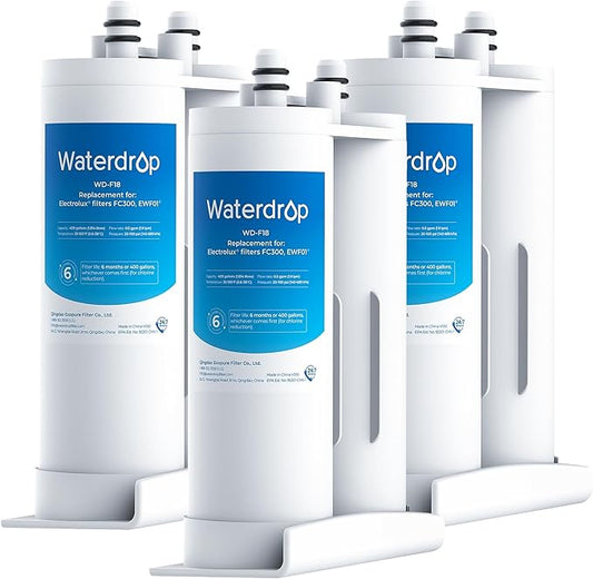 Waterdrop Replacement for EWF01®, FC-300, FC300, EFF-6018A, 241988703 Refrigerator Water Filter, 3 Filters (Package May Vary)