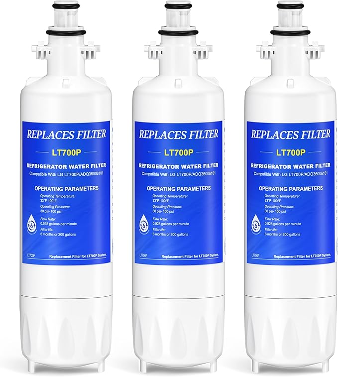 ADQ36006101 Water Filter Replacement Compatible with LG LT700P, LT700PC, ADQ36006102, ADQ36006101-s, Kenmore 9690, 469690, LFXS29766S,3 Pack, By CHOPLO