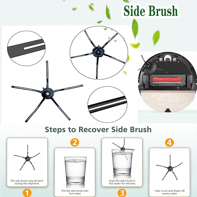 21 Pcs Q7 Max Replacement Parts，for Roborock Q7 / Q7+ / Q7 Max / Q7 Max+ Vacuum Cleaner Accessories Kit, 1 Main Brush, 4 Filter, 4 Mop Pad, 6 Side Brush，6 Vacuum Bag