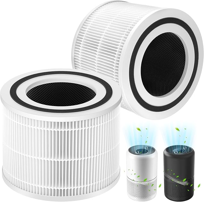 Core 300 Replacement Filter, Compatible with LEVOIT Core 300/300S/P350-P Air Purifier，3-in-1 H13 Grade True HEPA Replacement Filter, Compare to Part No. Core 300-RF, Core P350-RF, White,2 pack
