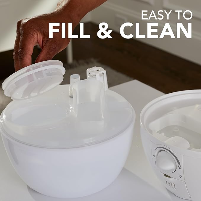 Vicks 3-in-1 SleepyTime Humidifier, No. 1 Brand Recommended by Pediatricians*. Cool Mist Humidifier with Night-Light, and Essential Oil Diffuser for Baby and Kids rooms. Visible Cool Mist, White.