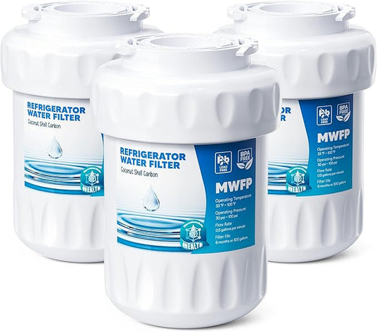 RWF0600A Water Filter, Fit for MWF GE Water Filter, GE MWF, SmartWater MWFP, MWFA, GWF, HDX FMG-1, WFC1201, RWF1060, 197D6321P006 and Kenmore 9991, 3packs By AVXBYR
