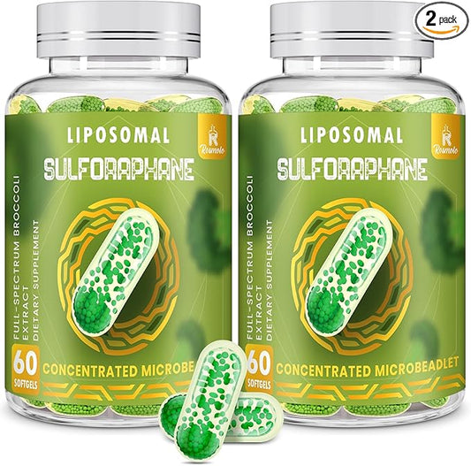 800 MG Liposomal Sulforaphane, Powerful Dual-Delivery for Maximum Absorption & Potency, Full-Spectrum Broccoli Extract, Antioxidant & Liver Supplement, 120 Softgels
