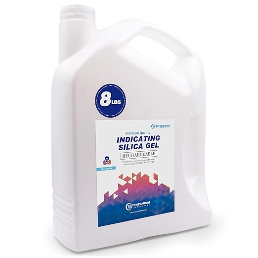 [Net Weight 24LBS] Blue Indicating Silica Gel Beads Desiccants - Rechargeable Desiccant Beads Silica Beads (Blue to Pink, 3 Packs of 8LBS)