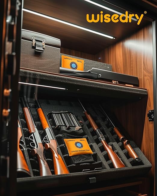 wisedry 100g [5 Packs] Reusable Desiccant Packs for Storage, Rechargeable Color Indicating Silica Gel Desiccant Packets, Moisture Absorbers for Storage Bins, Suitcase, Safe, 3D Filaments, Electronics