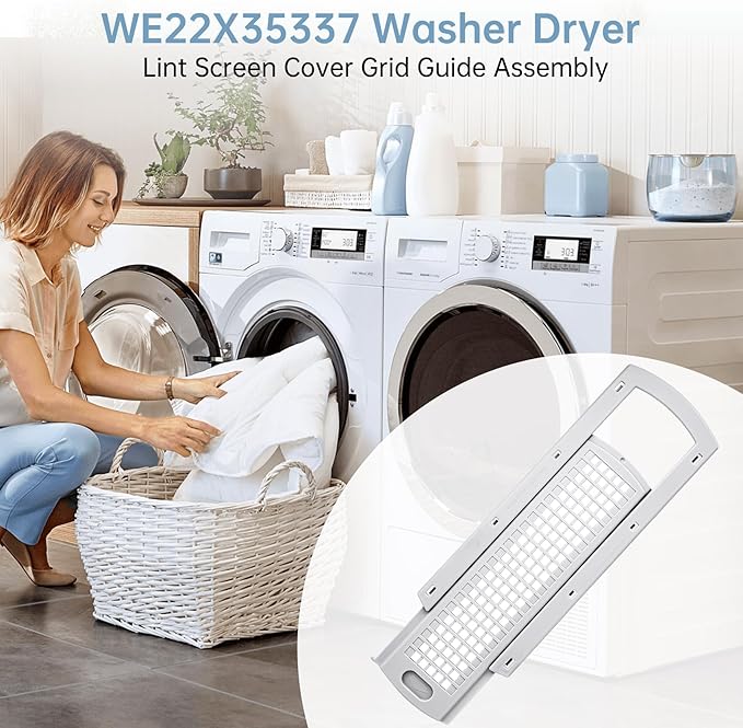 WE22X35337 Washer Dryer Lint Screen Filter And Lint Filter Slide Assembly,Compatible with GE Hotpoint Dryer Replacement for WE01X25914 WE01X25915