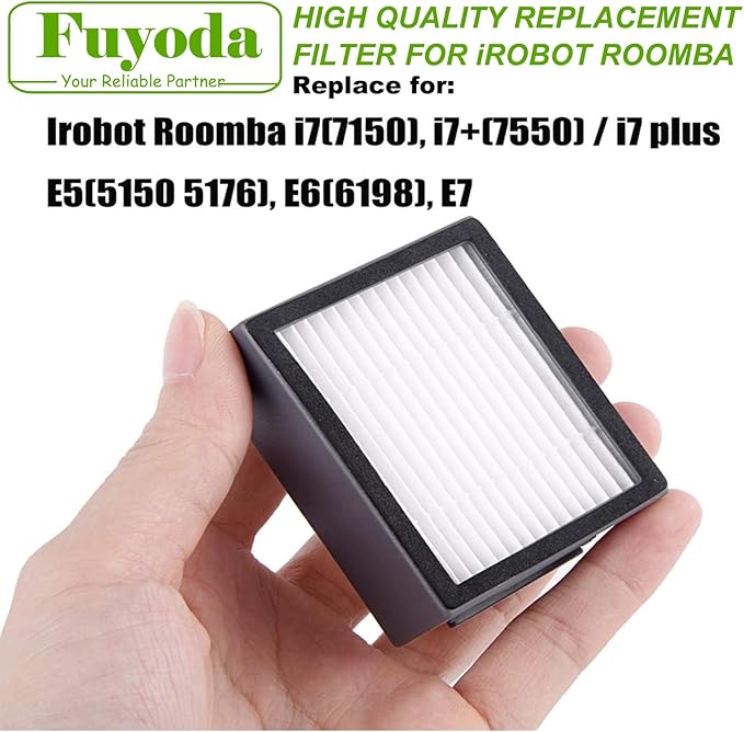 Fuyoda 6 Pack Upright Filters Replacement Compatible with irobot Roomba E&I Series E5(5150) E6(6198) i3(3150) i3+(3550) i4(4150) i4+ i6 i6+(6550) i7(7150) i7+(7550) i8 i8+ Plus Robot Vacuums