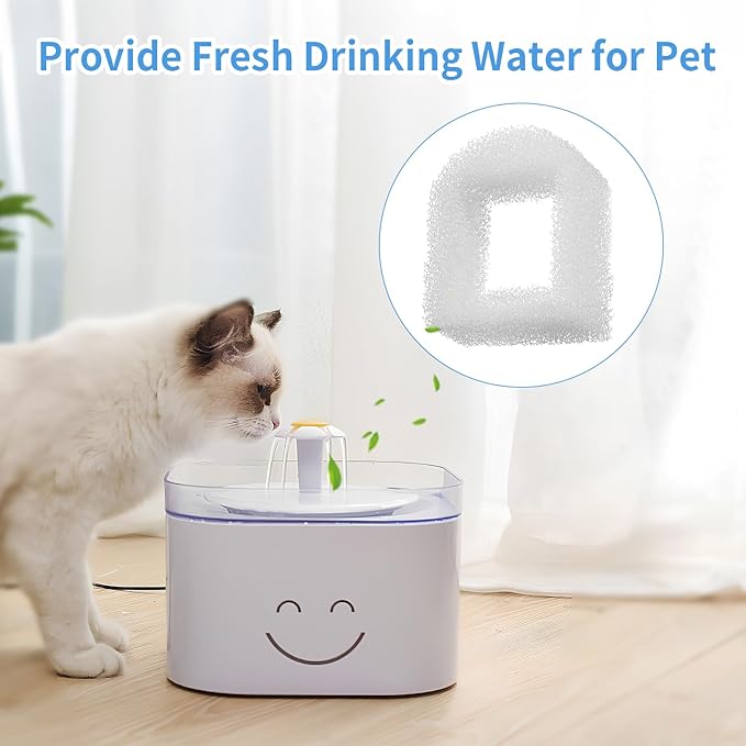24 pcs Cat Water Fountain Replacement Foam Filters for PetSafe Drinkwell Ceramic and Stainless Steel Pet Fountains,Foam Filters for Cat Water Fountain