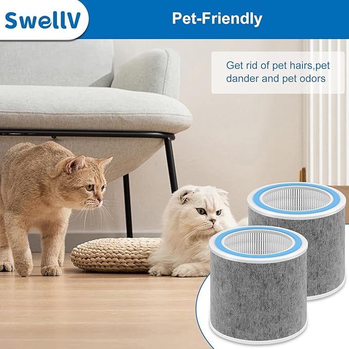 2 Pack HP102 Filter Replacement, Compatible with Shark HP102 & HP102PET & HC452 & HP132 & HC450 & HC451 & HC455, Compare Part #HE1FKPET, HE1FKBAS