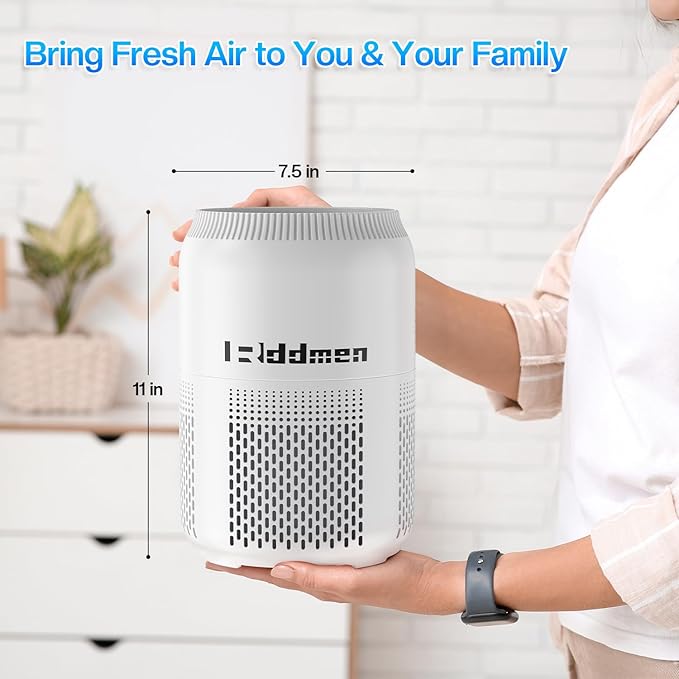 3-in-1 Air Purifier for Home - H13 HEPA Air Filter, Covers Up to 1095 sq ft for Bedrooms, Offices & Living Rooms (White)