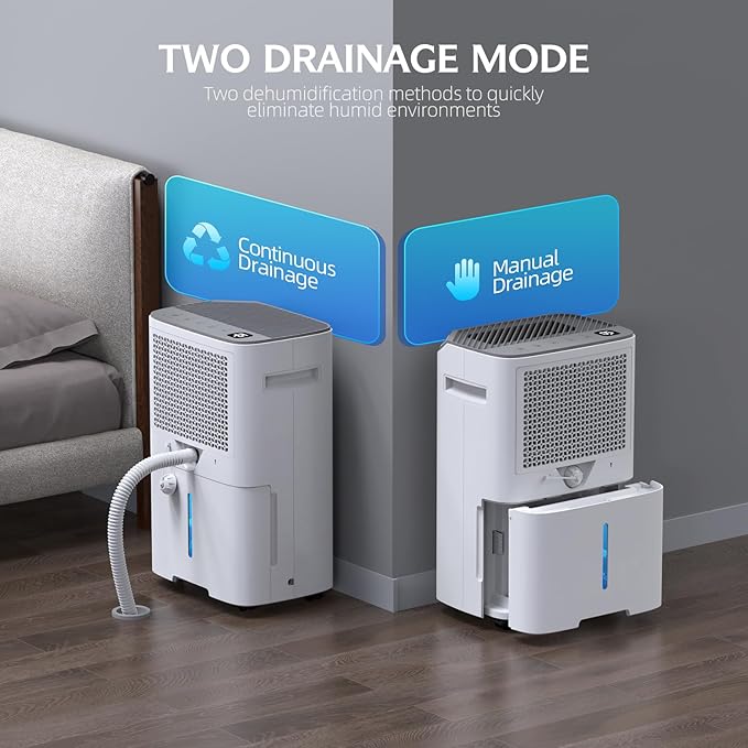 2500 Sq.Ft Dehumidifier for Basement, 34 Pints Energy Star Certified Dehumidifier for Home with Drain Hose, Bedroom, Bathroom, Smart App Control, 3 Operation Modes
