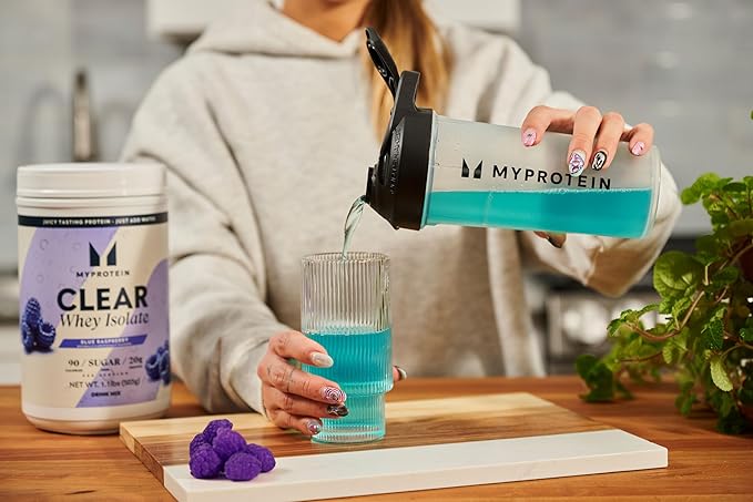 Myprotein Clear Whey Isolate Protein Powder, 1.1 Lb (20 Servings) Blue Raspberry, 20g Protein per Serving, Naturally Flavored Drink Mix, Daily Protein Intake for Superior Performance