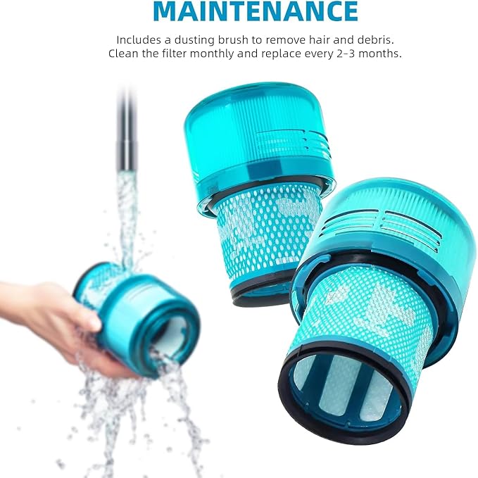 2-Pack Premium True HEPA Replacement Filters Compatible with Dyson V15 Filter, Dyson V15, V15 Absolute/Submarine, V11 Animal, V11 Completed/Absolute, V11 Filter with Trigger Clamp, Part no. 970013-02