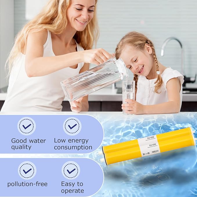 XLE-4040, XLE 4040 Reverse Osmosis Membrane for DOW Filmtec Membrane Replacement, 4 x 40 RO Membrane for Desalination, Commercial, Industrial, NSF Certified, Salt Rejection 99%, 2600GPD