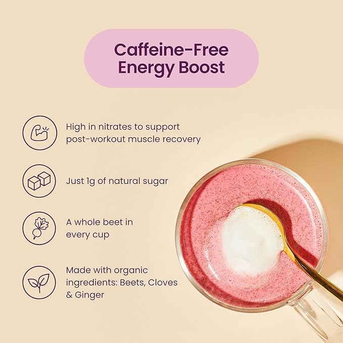 Blume Superfoods Latte - Beetroot Powder, Energy Boosting, Organic Beet Powder, Clove, Cinnamon, Ginger - Vegan, Keto Friendly, Gluten-Free - 25 Servings