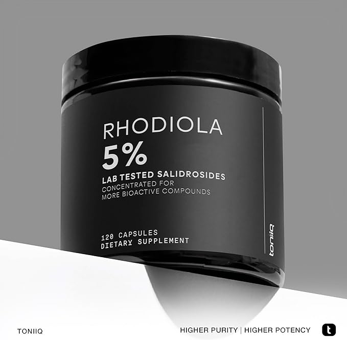 Toniiq Triple-Strength 600mg Rhodiola Rosea - 120 Capsules - 5% Salidroside Concentrated Extract - Highly Purified and Bioavailable