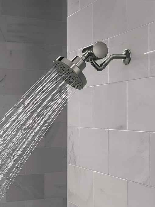 Delta Faucet 5-Setting H2Okinetic Shower Head Black Stainless with Clarifi Premium Shower Filter Attachment with Filter