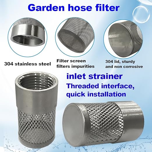 1/2" inch SUS304 Stainless Steel Filter Head with Internal Thread Diameter of 20mm Connected to DN15 1/2" Water Pipe Filter Used to Remove Debris and Reduce Solid Entry