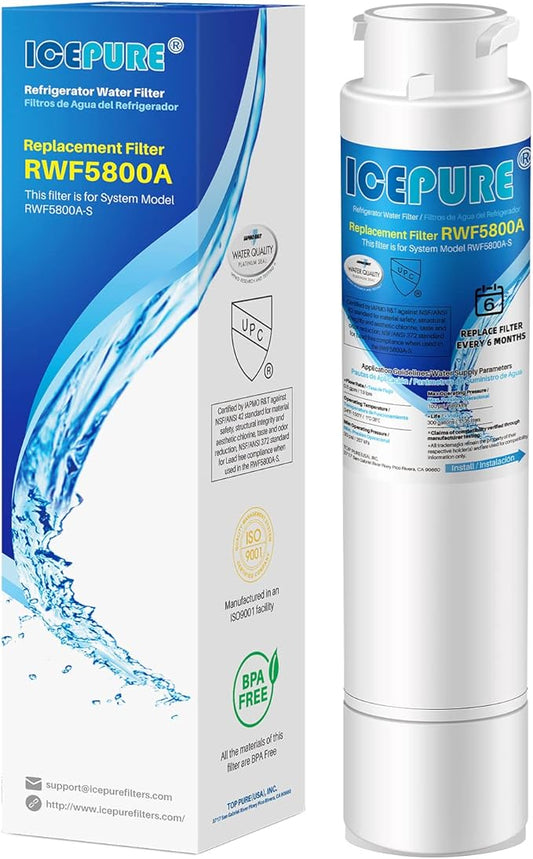 ICEPURE RWF5800A Refrigerator Water Filter Replacement for Frigidaire EPTWFU01, Pure Source Ultra II, Ultra 2, EPTWFUO1, EWF02, 1PACK