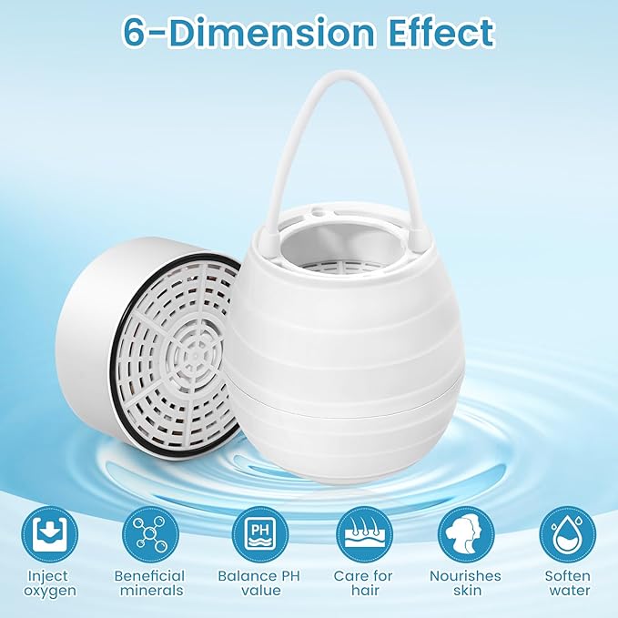 Bath Filter for Tub,Bath Water Filter for Softer Hair&Skin, 10 Stage Filtration bathtub water filter 5,000 Gallons upgraded, 6 Dimensional effect，BPA Free Easy to Install for Home, Hotels&Spa（White）