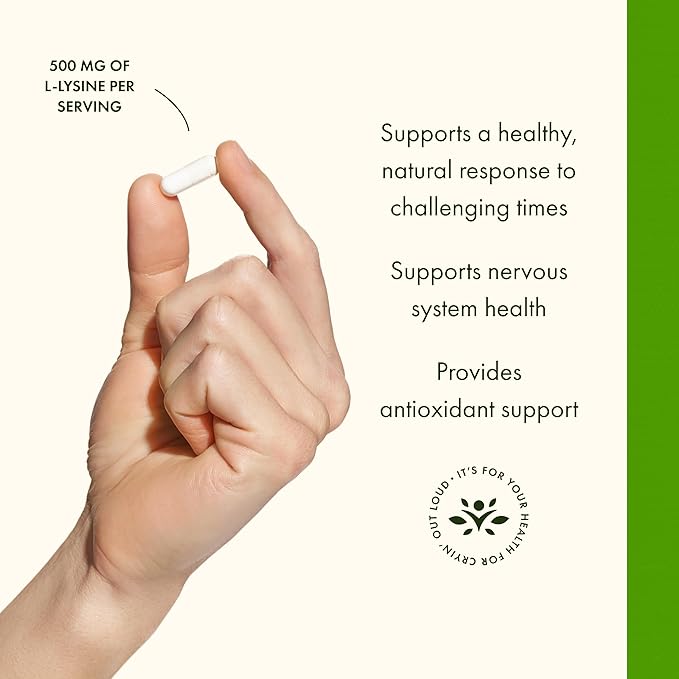 Swanson Free Form L-Lysine - Natural Supplement Promoting Stress Support & Nervous System Health - May Promote Calm Mood & Relaxation - (300 Capsules, 500mg Each)