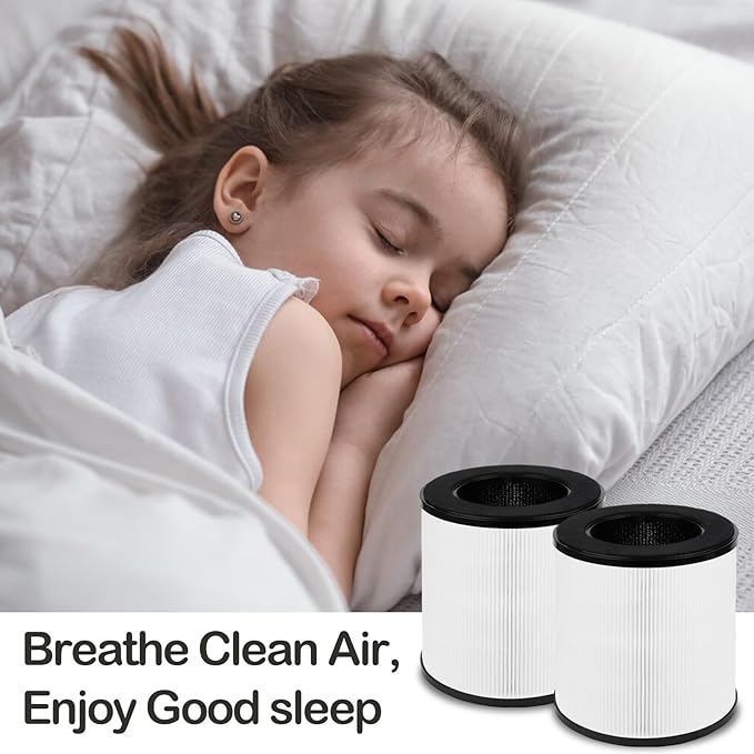 B-D02L/ M05 Replacement Filter Compatible with MOOKA B-D02L/M05 & KOIOS B-D02L, VEWIOR B-D02U and Tailulu D10 Air Purifier, H13 True HEPA Air Filters for MOOKA B-D02L Replacement Filter, 2 Pack