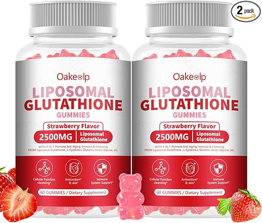 Extra Powerful 2500MG Liposomal Glutathione Gummies for skin whitening,Enhance 98% Absorption-Complex L-Cysteine,L-Glycine,Milk Thistle for Support Liver Function, Antioxidant for Aging Alleviation
