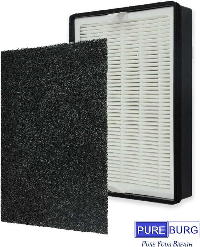 PUREBURG LV-H126-RF Replacement Filter Compatible with LEVOIT LV-H126 Air Purifier,2-Pack H13 HEPA + 8 x Activated Carbon Pre-Filters, Air Clean Dust VOCs