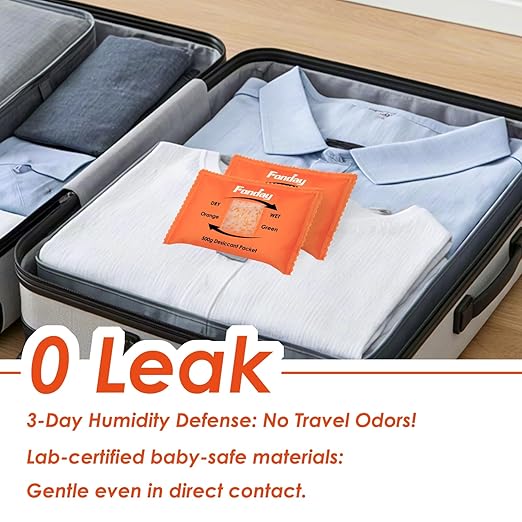 2 x 500Gram Fonday Rechargeable Silica Gel Car Dehumidifier Fast Reactivate Desiccant Bags, Large for Gun Safe Closet Basement Garage Storage Moisture Absorber