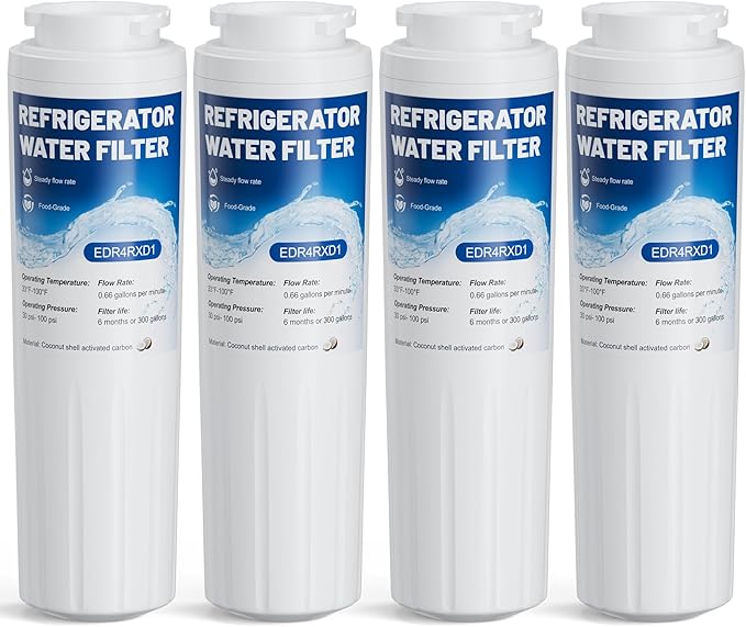 EDR4RXD1 Compatible with UKF8001,Filter 4,4396395,UKF8001AXX,PURICLEAN II, UKF8001AXX-200,UKF8001P,469006 Water Filter, Pack of 4,By YPMQY