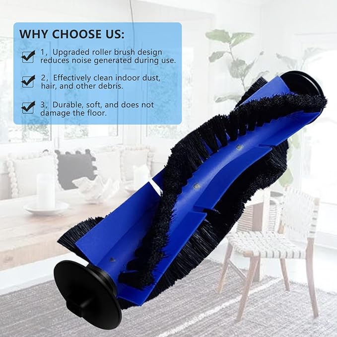 X8 Filters & Replacement Parts Kit for Eufy RoboVac X8 / X8 Hybrid – Washable & Reusable, 1 Roller Brush, 2 Side Brushes, 4 HEPA Filters – Compatible with Eufy X8 Robot Vacuum Cleaner