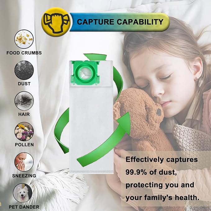 15 PACK 5093AM Vacuum Filter Bags for Sebo C/G/X Series, 300/350 Mechanical, 370 Comfort Upright Vacuum Cleaner & Windsor Sensor S12 S15 XP12 XP15 XP18 SR12 SR15 SR18 Versamatic Plus