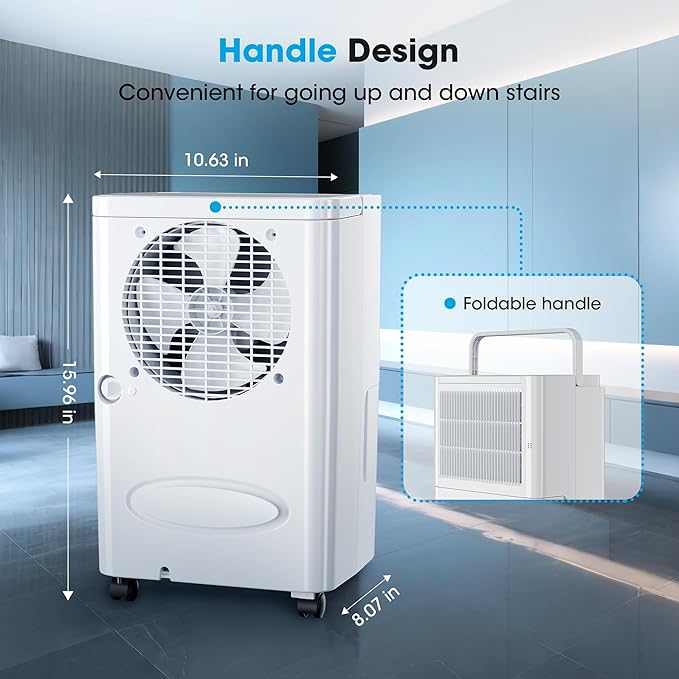 2500 Sq.Ft Dehumidifiers with Drain Hose for Home, 30 Pints Large Room Dehumidifier with Smart Humidity Control, 24H Timer, 3 Working Modes for Bathroom & Bedroom