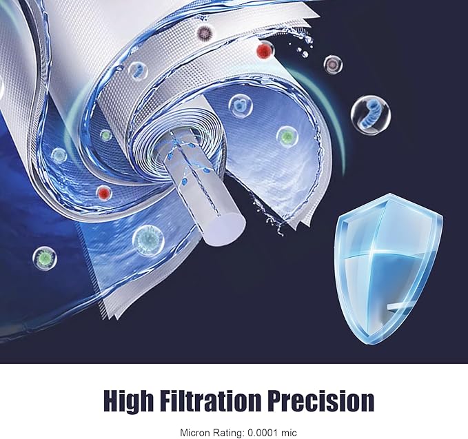 500GPD Reverse Osmosis Membrane Kit with RO Membrane Housing,Wrench,Quick-Connect Fittings,Check Valve and Water Pipe Replacement for Under Sink Home Drinking RO Water Filter System